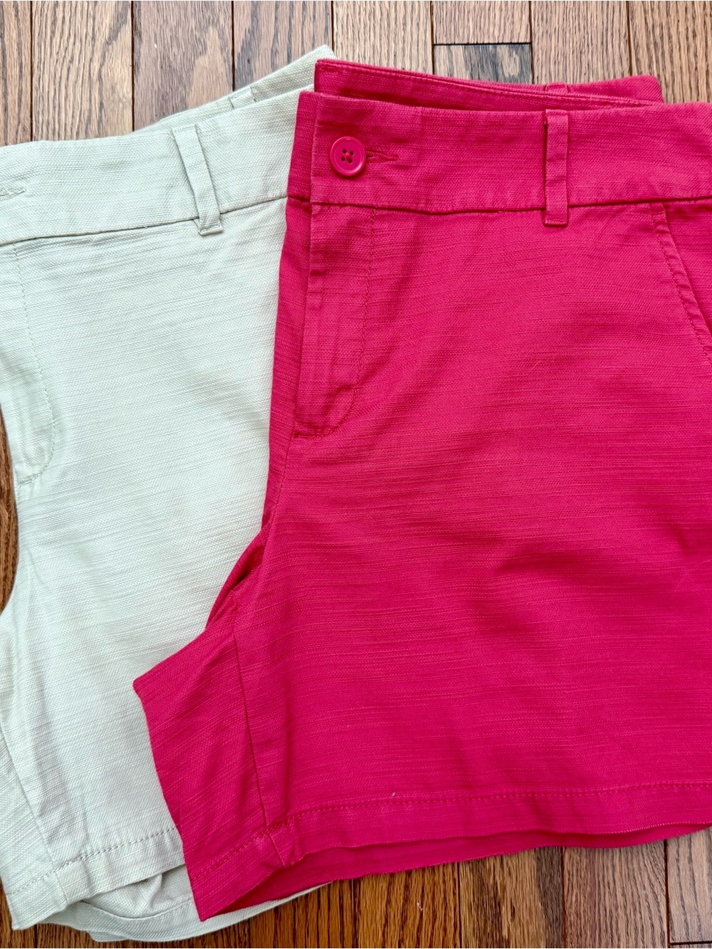 LOFT Outlet, Pink and Tan Casual Shorts Duo, Size 10